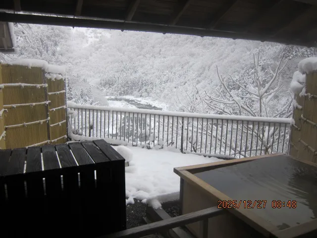 Hotel room with private hot spring